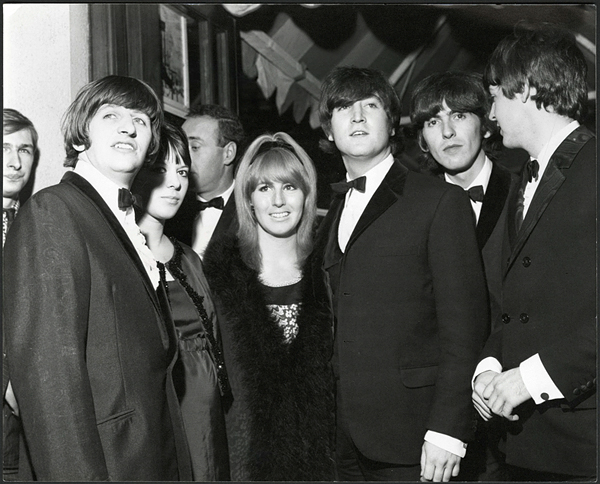 The Beatles 1964 "A Hard Days Night" London Premiere Vintage Stamped Photograph