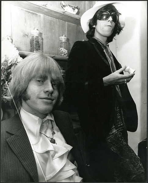 Brian Jones and Bill Wyman 1968 Vintage Stamped Photograph