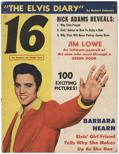 "16" Magazine Featuring Elvis Presley On the Cover