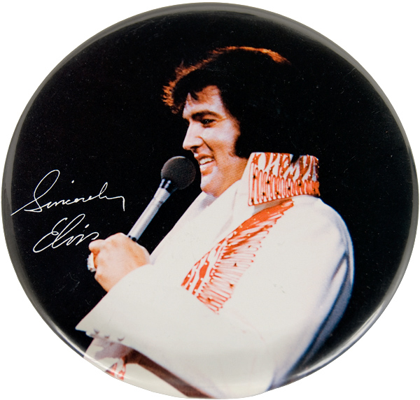 Elvis In Performance Large Photo Pinback Button