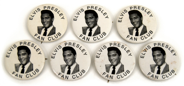 Elvis Presley Fan Club Photo Pinback Buttons (7)