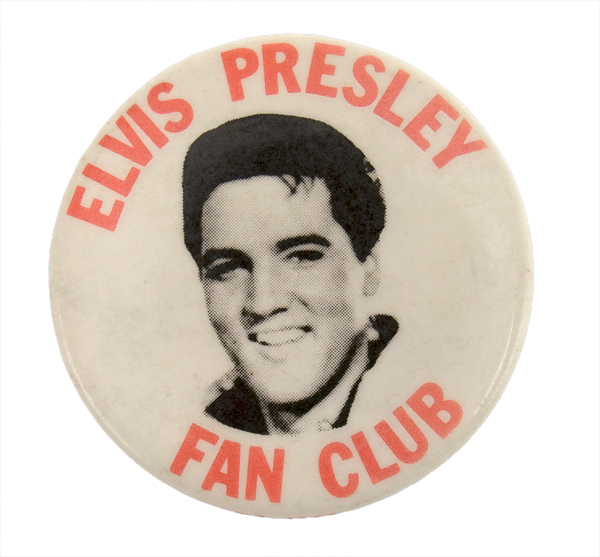 Elvis Presley Fan Club Pinback Photo Button 