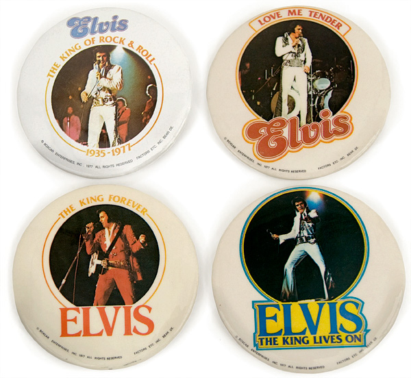 Elvis  Presley 1977 Performance Pinback Photo Buttons (4)