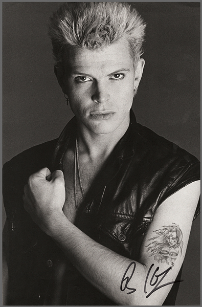 Billy Idol Signed Picture Book Page