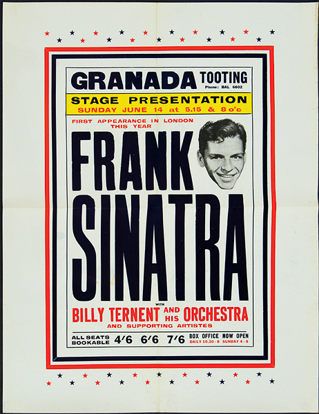 Frank Sinatra Original 1953 UK Concert Poster