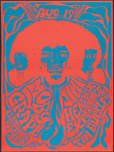 Jimi Hendrix Experience 1967 Santa Barbara Concert Poster