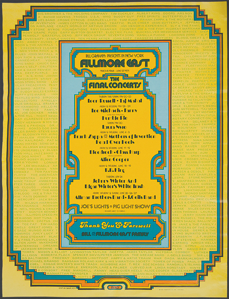 Fillmore East "The Final Concerts" Poster