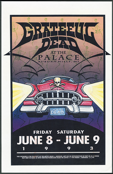 Grateful Dead 1993 Palace, Auburn Hills Concert Poster Artwork