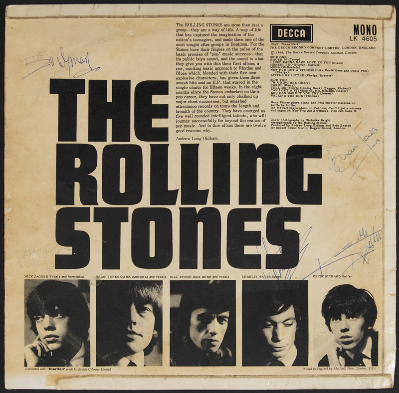 Lot Detail - Rolling Stones Vintage Signed 