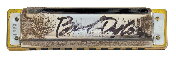 Bob Dylan Signed Stage Used Harmonica