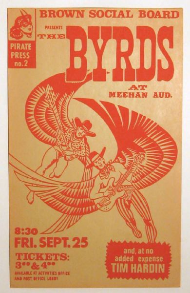 The Byrds 1970 Meehan Auditorium Original Concert Poster