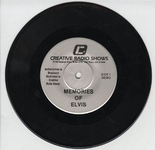 Elvis Presley " Creative Radio Shows- Memories of Elvis" 45