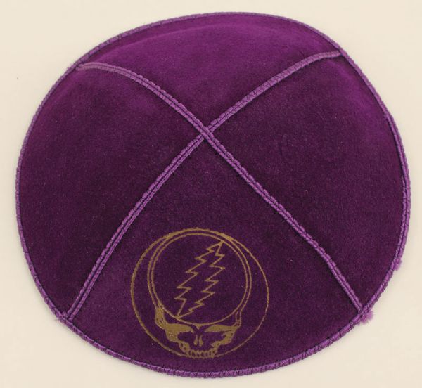 Jerry Garcia Owned and Worn Grateful Dead Yarmulke