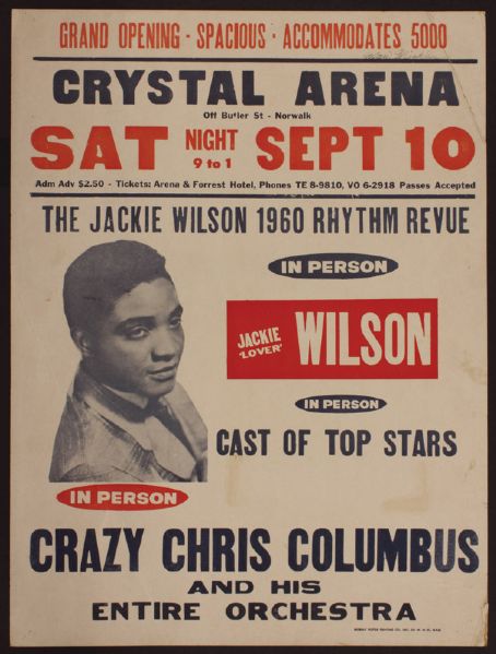 Jackie Wilson 1960 Vintage Jackie Wilson Concert Poster 