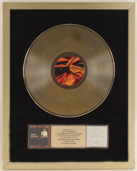 Paul Simon "Youre The One" Gold RIAA Award