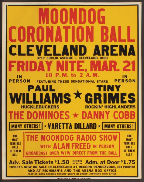 Allan Freed Moondog Cleveland Arena Concert Poster