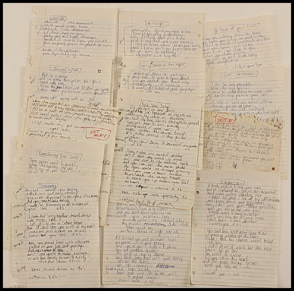 Madonna Gotham Studios Handwritten Lyrics Archive