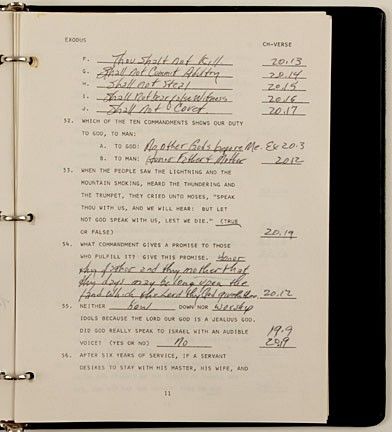 Johnny Cash Handwritten Bible Study Writings