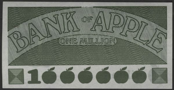 Original Bank of Apple 1 Million Pound Note