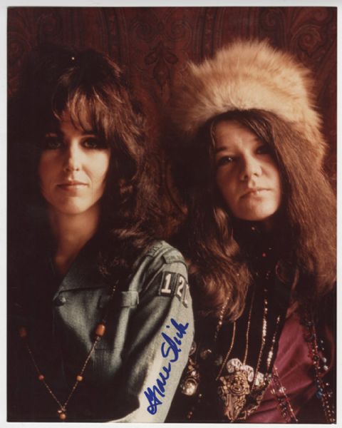 Grace Slick Signed Original Photograph With Janice Joplin