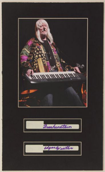 Edgar Winter Signed Piano Keys With Photograph