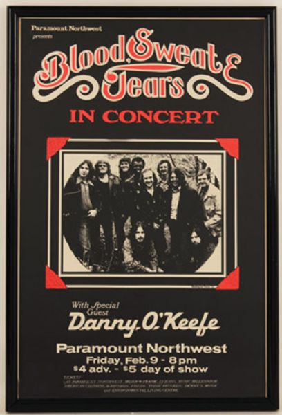 Blood, Sweat & Tears Paramount Northwest Original Concert Poster