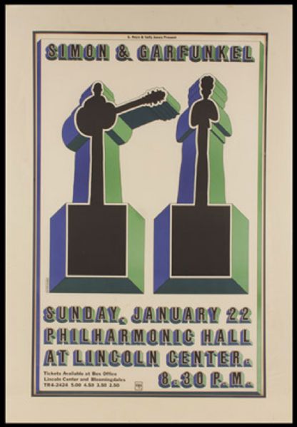 Simon & Garfunkel Philharmonic Hall Original Concert Poster