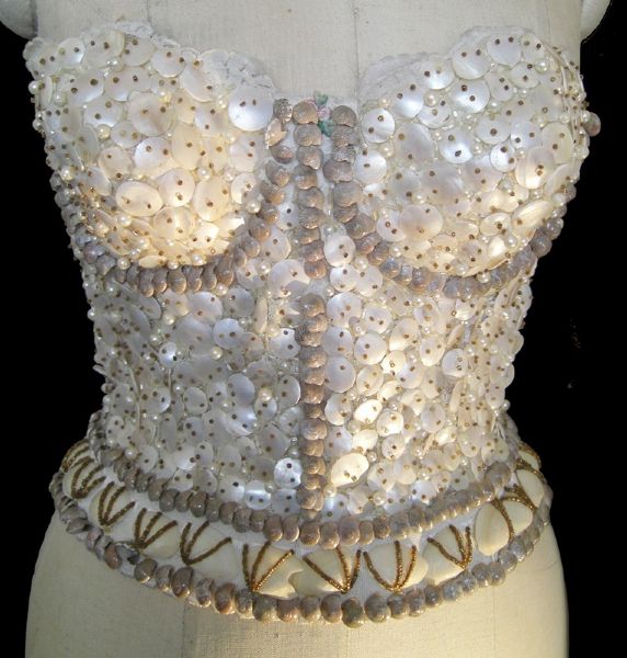 Madonna "Sex" Book Photo Shoot Andre Van Pier Custom Made Seashell & Pearl Beaded Bustier