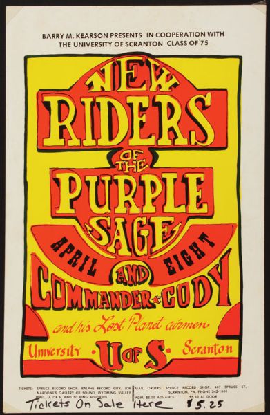 New Riders of the Purple Sage Original Concert Poster