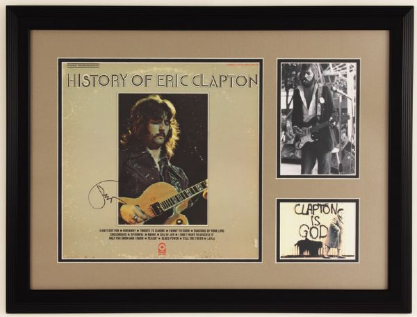 Eric Clapton Signed "History of Eric Clapton" Album Display