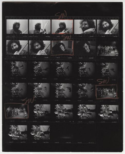 Grateful Dead Jim Marshall Back Stamped Original Contact Sheet