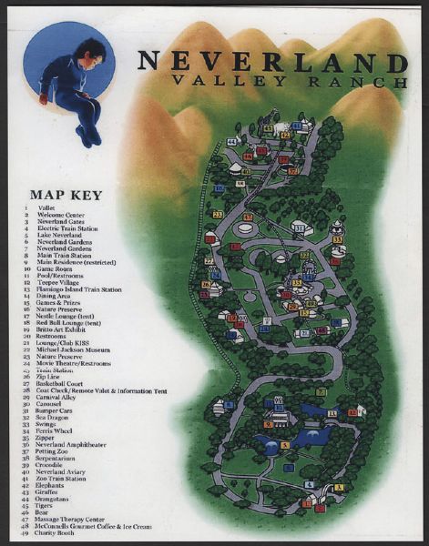 Michael Jackson "Neverland" Map