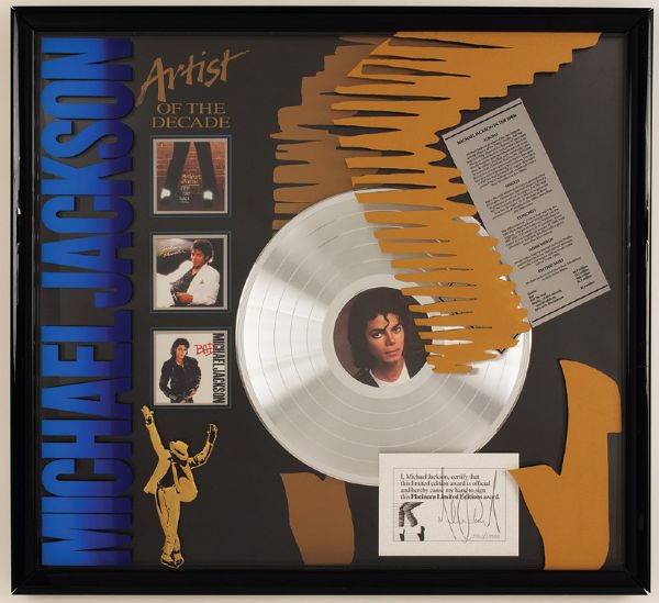 Michael Jackson Artist of the Decade Platinum Limited Editions Award Display