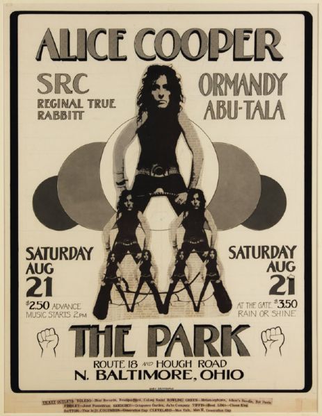 Alice Cooper at The Park Original Gary Grimshaw Poster Artwork