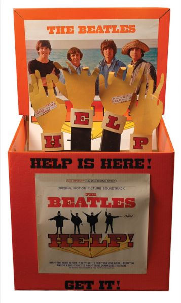 Beatles 1965 Original "HELP!" In-Store Motorized Promotional Display With Original Capitol Records Box