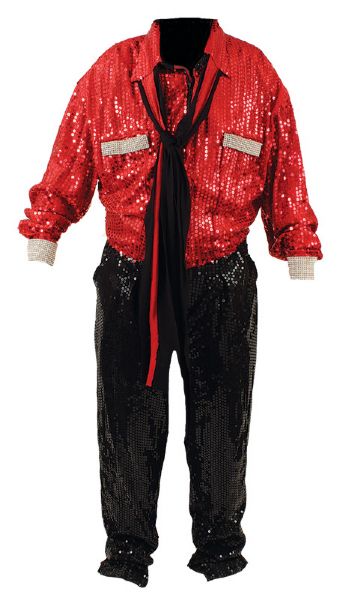 Sly Stone Owned and Worn Red and Black Sequin Costume