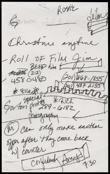 Madonna Handwritten Notes 