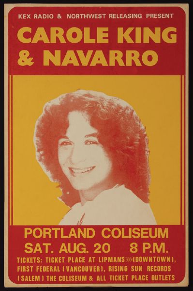 Carole King 1970s Original Portland Coliseum Concert Poster