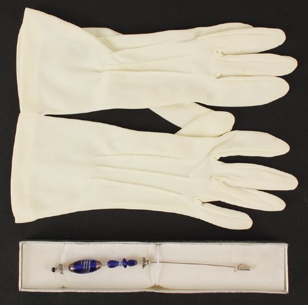 Princess Diana Personally Owned Gloves and Hair Pin 