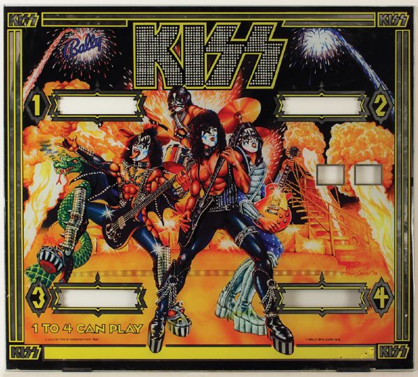 KISS 1978 Ballys Pinball Machine Original Backglass