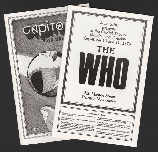 The Who Capitol Theatre Programs