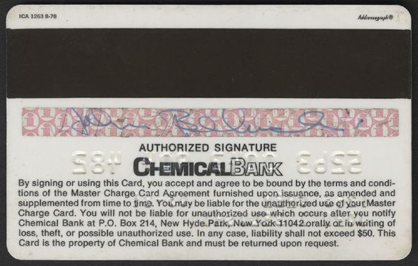 John Belushi 1981 Signed Master Charge Card