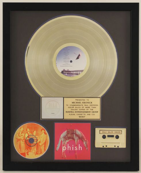 Phish "Hoist" Original RIAA Gold Album, Cassette and C.D. Award