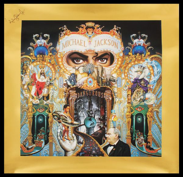 Michael Jackson Limited Edition Autopen Signed "Dangerous" Lithograph 