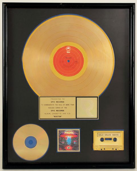 Original Boston RIAA Gold Album, Cassette and C.D. Award