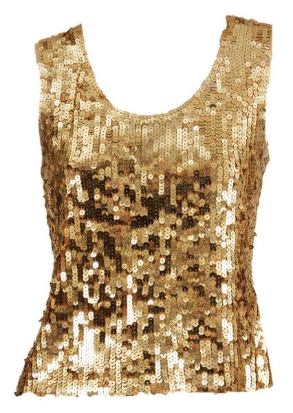 Lot Detail - Whitney Houston Owned & Worn Gold Sequin Top