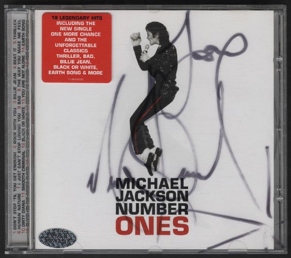 Michael Jackson Signed "Number Ones" CD