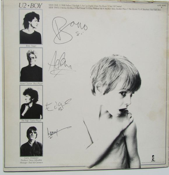 U2 Siged "Boy" Album Cover