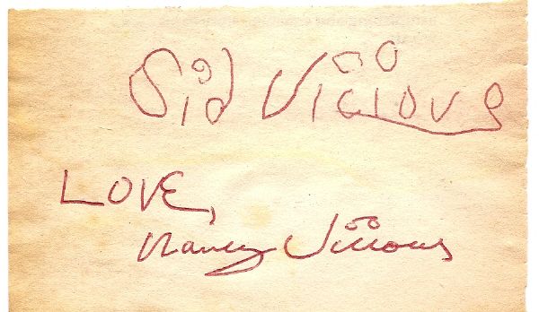 Sid and Nancy Vicious Autographs