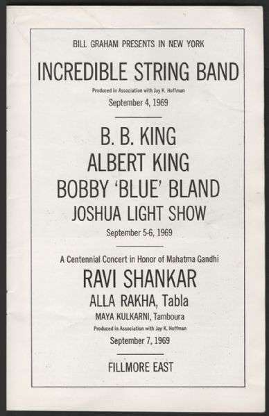 B.B. King 1969 Fillmore East Original Program